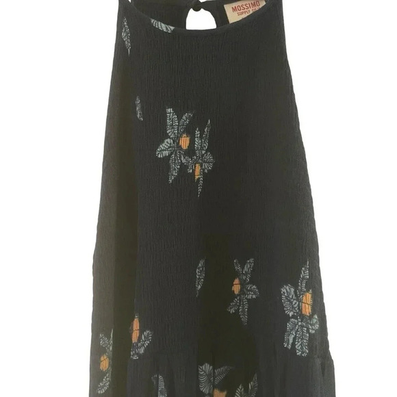 Mossimo Womens Size Medium Navy Blue Floral Sleeveless Sundress Rayon Keyhole - Picture 4 of 5